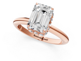 Rose gold Emerald Brilliant Solitaire Engagement Ring with Six-Prong Setting and Classic Band_21