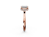 Rose gold Emerald Brilliant Solitaire Engagement Ring with Six-Prong Setting and Classic Band_22