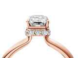 Rose gold Emerald Brilliant Solitaire Engagement Ring with Six-Prong Setting and Classic Band_24