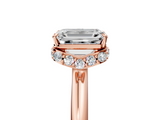Rose gold Emerald Brilliant Solitaire Engagement Ring with Six-Prong Setting and Classic Band_25