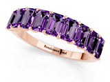 Rose gold Emerald Cut Amethyst Prong-Set Eternity Band_7