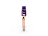 Rose gold Emerald Cut Amethyst Prong-Set Eternity Band_8