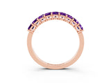 Rose gold Emerald Cut Amethyst Prong-Set Eternity Band_9