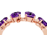 Rose gold Emerald Cut Amethyst Prong-Set Half Eternity Band_22