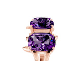 Rose gold Emerald Cut Amethyst Prong-Set Half Eternity Band_23