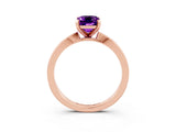 Rose gold Emerald Cut Amethyst Solitaire Engagement Ring with Classic Band and Four-Prong Setting_27