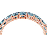 Rose gold Emerald Cut Aquamarine Eternity Band with Shared Prong Setting_10