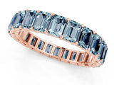 Rose gold Emerald Cut Aquamarine Eternity Band with Shared Prong Setting_7