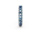 Rose gold Emerald Cut Aquamarine Eternity Band with Shared Prong Setting_8