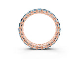 Rose gold Emerald Cut Aquamarine Eternity Band with Shared Prong Setting_9