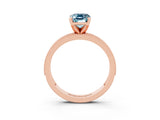 Rose gold Emerald Cut Aquamarine Milgrain Pavé Engagement Ring with Four-Prong Setting_15