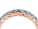 Rose gold Emerald Cut Aquamarine Prong-Set Eternity Band_10