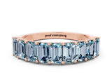 Rose gold Emerald Cut Aquamarine Prong-Set Eternity Band_6