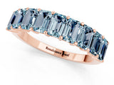 Rose gold Emerald Cut Aquamarine Prong-Set Eternity Band_7