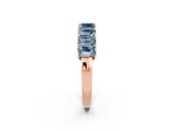 Rose gold Emerald Cut Aquamarine Prong-Set Eternity Band_8