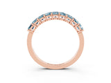 Rose gold Emerald Cut Aquamarine Prong-Set Eternity Band_9