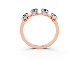 Rose gold Emerald Cut Aquamarine Prong-Set Half Eternity Band_21