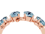 Rose gold Emerald Cut Aquamarine Prong-Set Half Eternity Band_22
