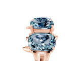 Rose gold Emerald Cut Aquamarine Prong-Set Half Eternity Band_23