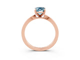 Rose gold Emerald Cut Aquamarine Solitaire Engagement Ring with Classic Band and Four-Prong Setting_27
