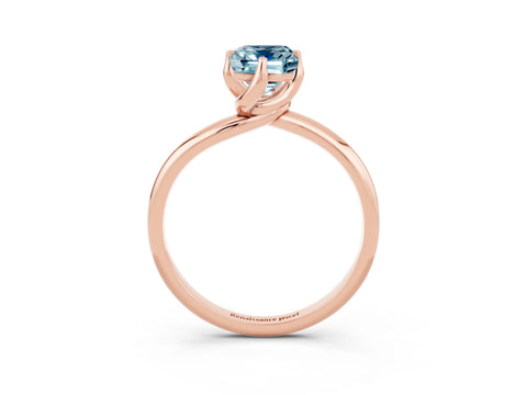 Rose gold Emerald Cut Aquamarine Solitaire Engagement Ring with Four-Prong Setting and Classic Band_15