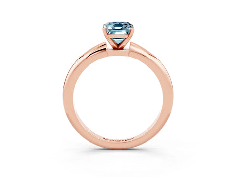 Rose gold Emerald Cut Aquamarine Solitaire Ring with Six-Prong Setting and Classic Band_3