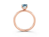 Rose gold Emerald Cut Aquamarine Solitaire Ring with Thin Band and Four-Prong Setting_15