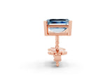 Rose gold Emerald Cut Aquamarine Stud Earrings_32