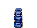 Rose gold Emerald Cut Blue Sapphire Eternity Band with Shared Prong Setting_11