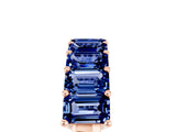 Rose gold Emerald Cut Blue Sapphire Prong-Set Eternity Band_11
