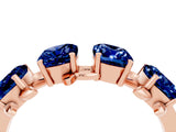 Rose gold Emerald Cut Blue Sapphire Prong-Set Half Eternity Band_22