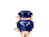 Rose gold Emerald Cut Blue Sapphire Prong-Set Half Eternity Band_23