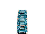 Rose gold Emerald Cut Blue Topaz Eternity Band with Shared Prong Setting_11