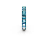 Rose gold Emerald Cut Blue Topaz Eternity Band with Shared Prong Setting_8