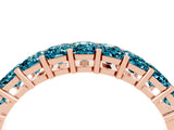 Rose gold Emerald Cut Blue Topaz Prong-Set Eternity Band_10