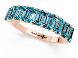 Rose gold Emerald Cut Blue Topaz Prong-Set Eternity Band_7