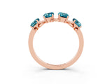 Rose gold Emerald Cut Blue Topaz Prong-Set Half Eternity Band_21