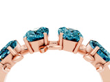 Rose gold Emerald Cut Blue Topaz Prong-Set Half Eternity Band_22