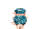 Rose gold Emerald Cut Blue Topaz Prong-Set Half Eternity Band_23