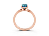 Rose gold Emerald Cut Blue Topaz Solitaire Engagement Ring with Classic Band and Four-Prong Setting_39