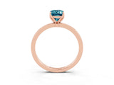 Rose gold Emerald Cut Blue Topaz Solitaire Ring with Thin Band and Prong Setting_21