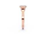Rose gold Emerald Cut Brilliant Solitaire Diamond Ring with Channel Set Band and Bar Prong Setting_10