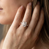 Rose gold Emerald Cut Channel Set Diamond Engagement Ring with Four-Prong Setting_14