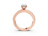 Rose gold Emerald Cut Channel Set Diamond Engagement Ring with Four-Prong Setting_228