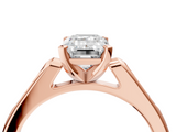 Rose gold Emerald Cut Channel Set Solitaire Engagement Ring with Four-Prong Setting_242
