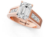 Rose gold Emerald Cut Channel Set Solitaire Ring with Four-Prong Setting_7
