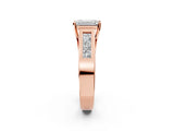 Rose gold Emerald Cut Channel Set Solitaire Ring with Four-Prong Setting_8