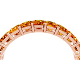Rose gold Emerald Cut Citrine Eternity Band with Shared Prong Setting_10