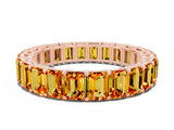 Rose gold Emerald Cut Citrine Eternity Band with Shared Prong Setting_6