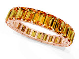 Rose gold Emerald Cut Citrine Eternity Band with Shared Prong Setting_7